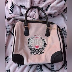 Juicy Couture Pink and Black Bowler Bag Satchel Purse
